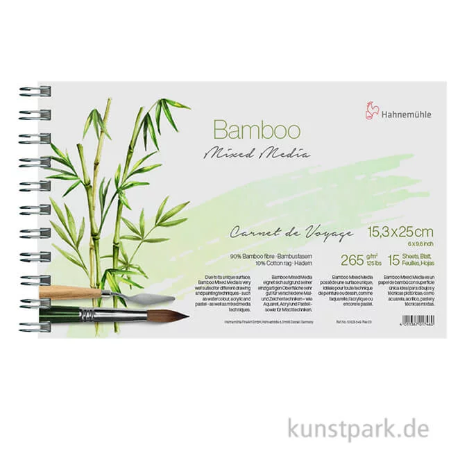 Artikelbild 1 des Artikels “Hahnemühle BAMBOO CARNET DE VOYAGE - 15 Blatt, 265g, 15,3 x 25 cm “