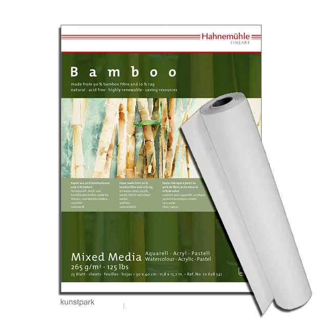 Artikelbild 1 des Artikels “Hahnemühle BAMBOO-Mixed-Media - 265g, 1,25 x 10 Meter Rolle “