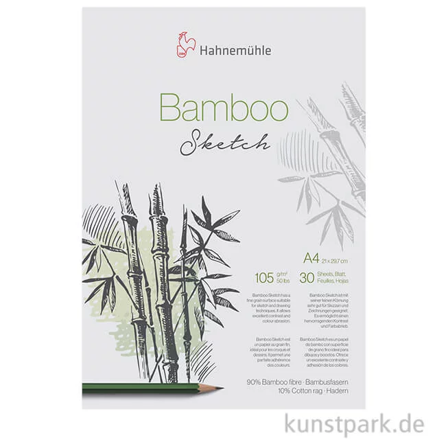 Artikelbild 1 des Artikels “Hahnemühle BAMBOO Skizzenpapier, 30 Blatt, 105g DIN A3“
