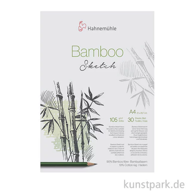 Artikelbild 1 des Artikels “Hahnemühle BAMBOO Skizzenpapier, 30 Blatt, 105g DIN A4“