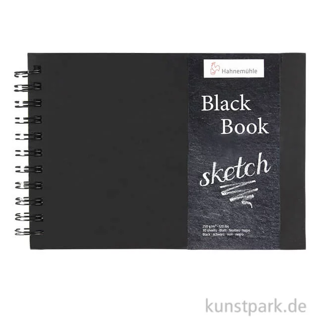 Artikelbild 1 des Artikels “Hahnemühle BLACKBOOK, 30 Blatt, 250g, schwarzes Inhaltspapier DIN A4 (quer)“