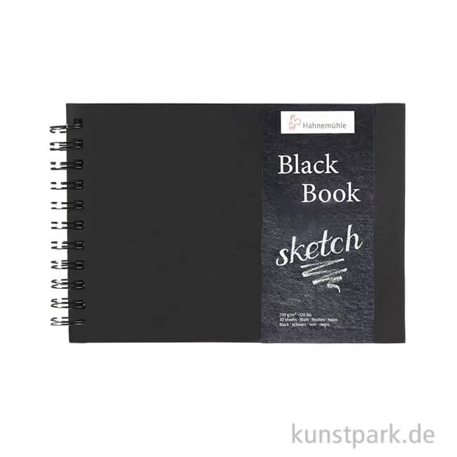Artikelbild 1 des Artikels “Hahnemühle BLACKBOOK, 30 Blatt, 250g, schwarzes Inhaltspapier DIN A5 (quer)“