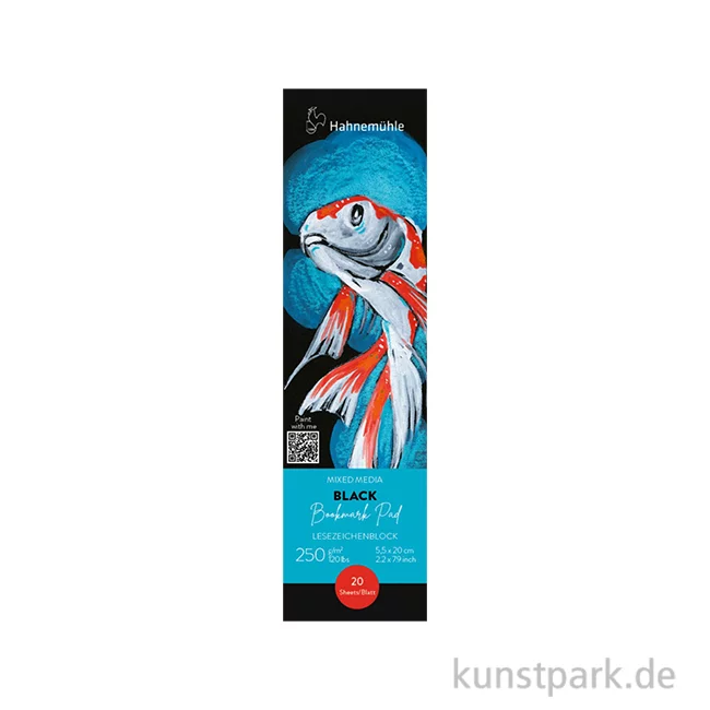 Artikelbild 1 des Artikels “Hahnemühle Bookmark Pad Black, Lesezeichen 5,5 x 20 cm, 20 Blatt, 250g “