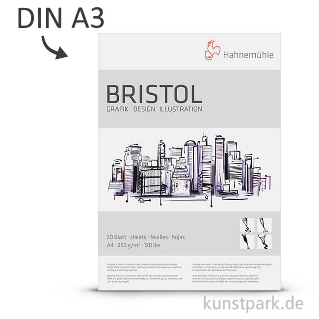 Artikelbild 1 des Artikels “Hahnemühle BRISTOL Grafik & Design, 250 g, 20 Blatt DIN A3“