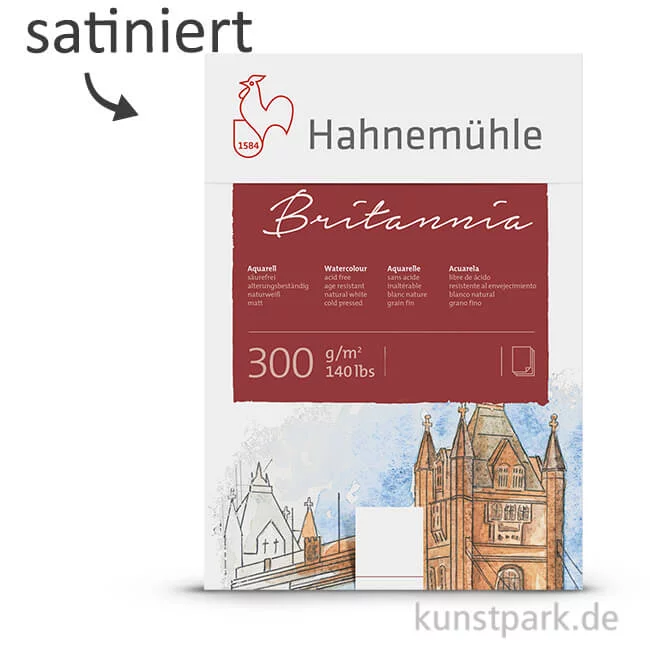 Artikelbild 1 des Artikels “Hahnemühle BRITANNIA Aquarell 10 Einzelblatt, 300g, 70 x 100 cm satiniert“