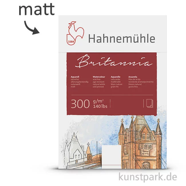 Artikelbild 1 des Artikels “Hahnemühle BRITANNIA Aquarell 10 Einzelblatt, 300g, 70 x 100 cm matt“