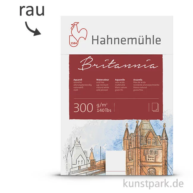 Artikelbild 1 des Artikels “Hahnemühle BRITANNIA Aquarell 10 Einzelblatt, 300g, 70 x 100 cm rau“