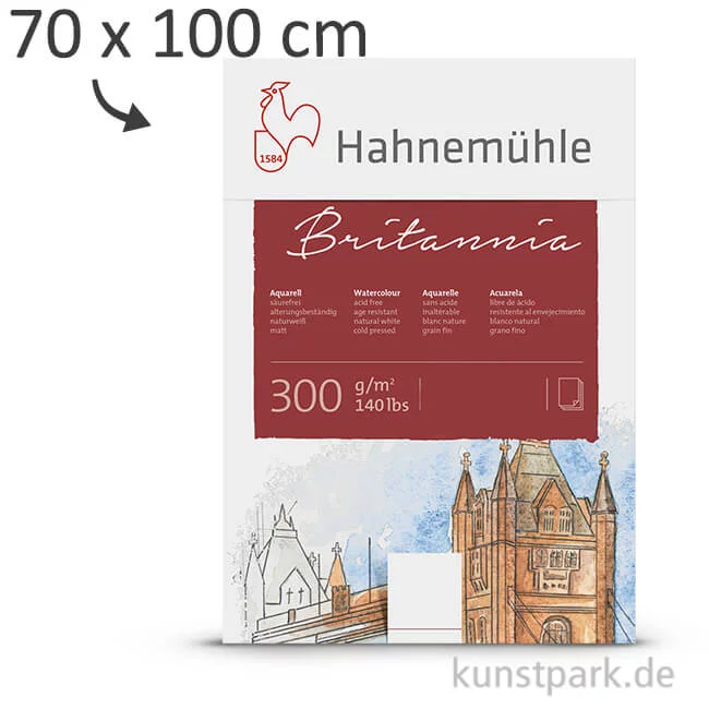 Artikelbild 1 des Artikels “Hahnemühle BRITANNIA Aquarell 10 Einzelblatt, 300g, 70 x 100 cm “