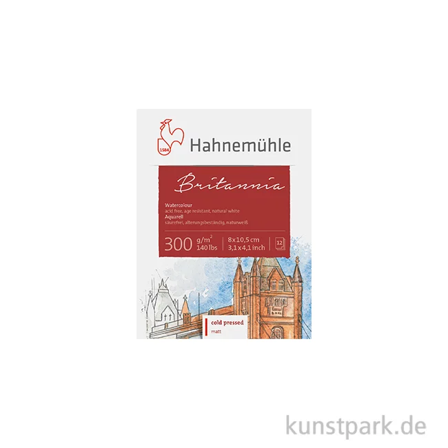 Artikelbild 1 des Artikels “Hahnemühle BRITANNIA Aquarellblock, 12 Blatt, 300g matt 8 x 10,5 cm“