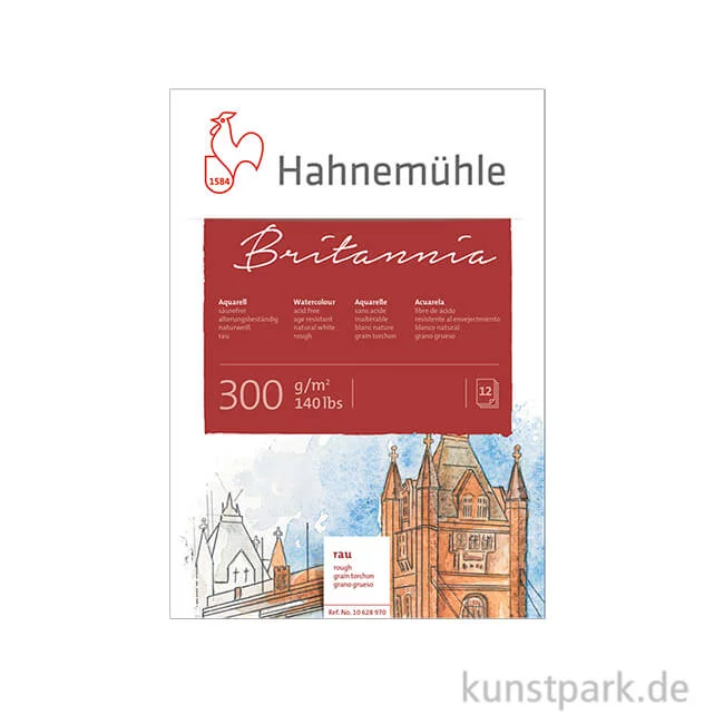 Artikelbild 1 des Artikels “Hahnemühle BRITANNIA Aquarellblock, 12 Blatt, 300g rau 24 x 32 cm“