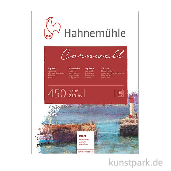 Artikelbild 1 des Artikels “Hahnemühle CORNWALL Aquarellblock, 10 Blatt, 450g matt 36 x 48 cm“