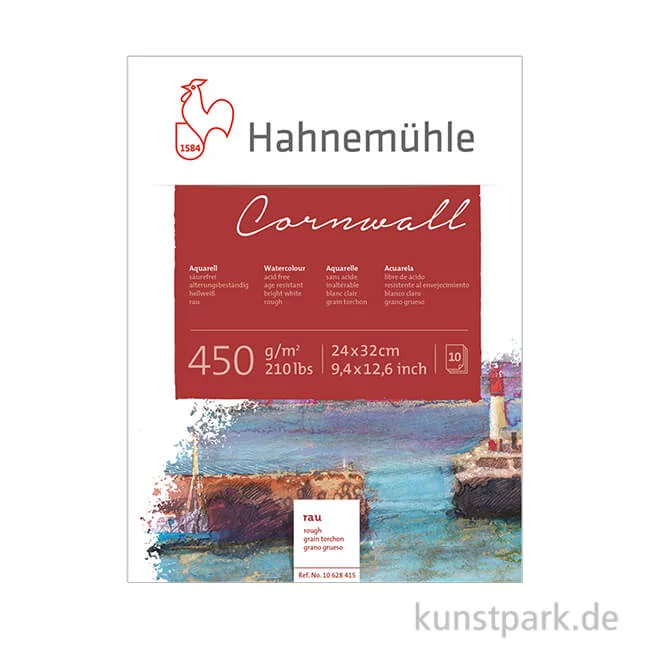 Artikelbild 1 des Artikels “Hahnemühle CORNWALL Aquarellblock, 10 Blatt, 450g rau 24 x 32 cm“