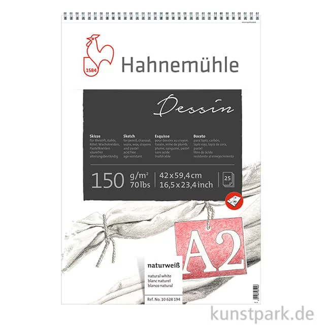 Artikelbild 1 des Artikels “Hahnemühle DESSIN Skizzenpapier, 25 Blatt, 150g, spiral “