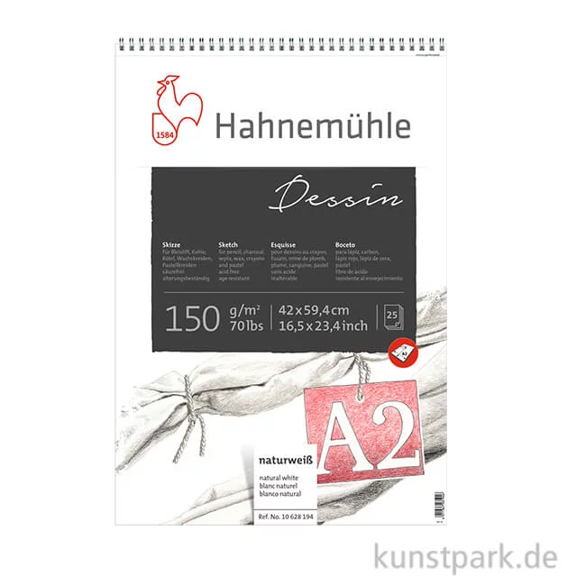 Artikelbild 1 des Artikels “Hahnemühle DESSIN Skizzenpapier, 25 Blatt, 150g, spiral DIN A2“