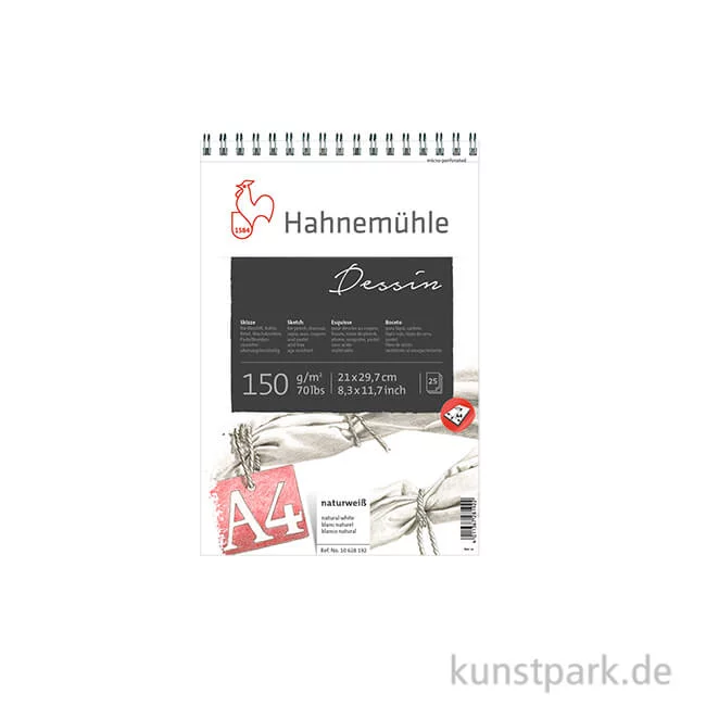 Artikelbild 1 des Artikels “Hahnemühle DESSIN Skizzenpapier, 25 Blatt, 150g, spiral DIN A4“
