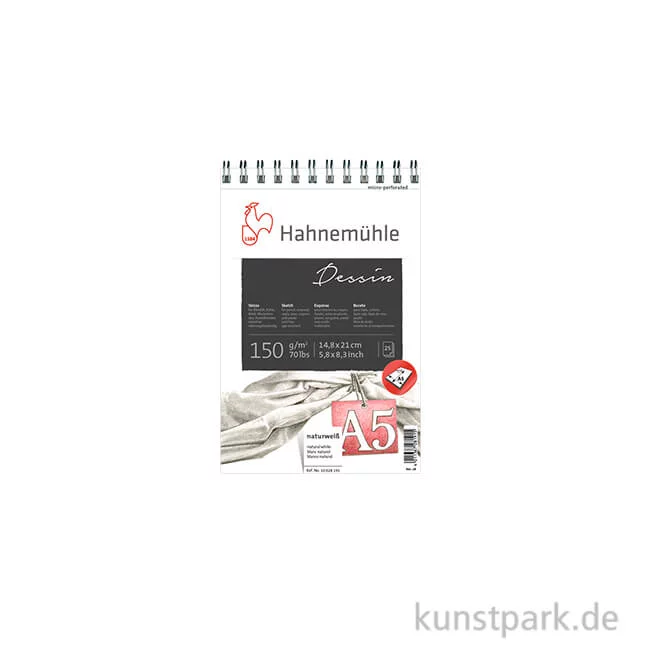 Artikelbild 1 des Artikels “Hahnemühle DESSIN Skizzenpapier, 25 Blatt, 150g, spiral DIN A5“
