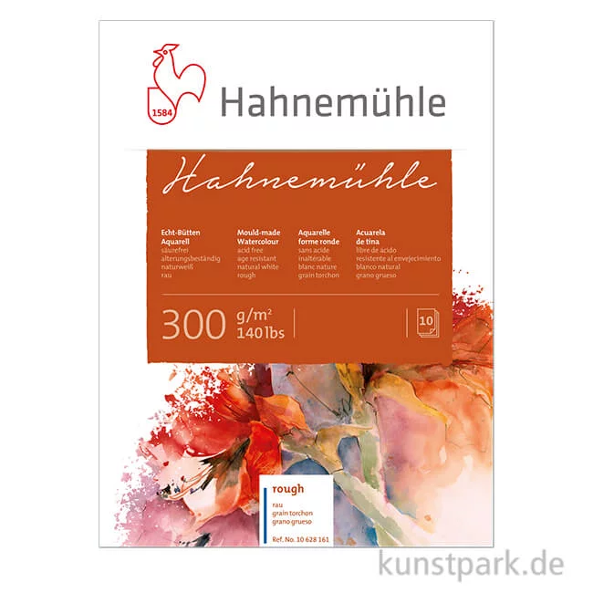 Artikelbild 1 des Artikels “Hahnemühle Echt Bütten Aquarellpapier, 10 Blatt, 300g rau “