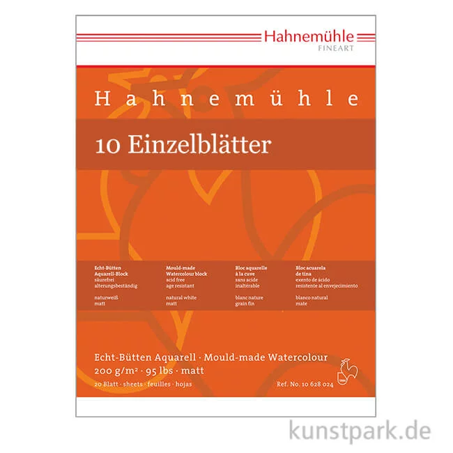 Artikelbild 1 des Artikels “Hahnemühle Echt-Bütten Aquarellpapier, 10 Bogen, 200g matt “