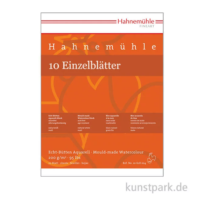 Artikelbild 1 des Artikels “Hahnemühle Echt-Bütten Aquarellpapier, 10 Bogen, 200g rau 50 x 65 cm“