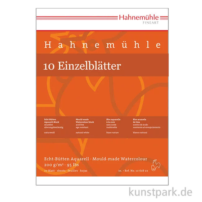 Artikelbild 1 des Artikels “Hahnemühle Echt-Bütten Aquarellpapier, 10 Bogen, 200g rau “