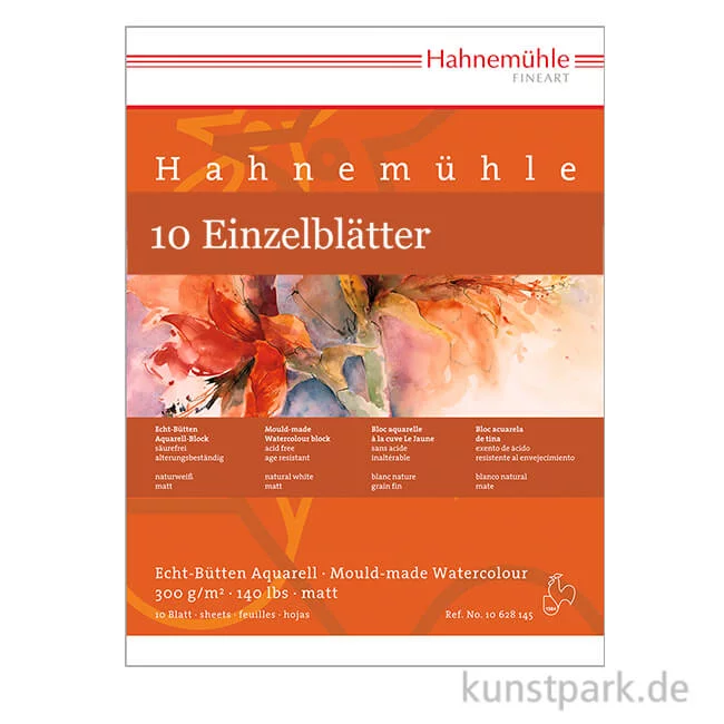 Artikelbild 1 des Artikels “Hahnemühle Echt Bütten Aquarellpapier, 10 Bogen, 300g matt 78 x 106 cm“