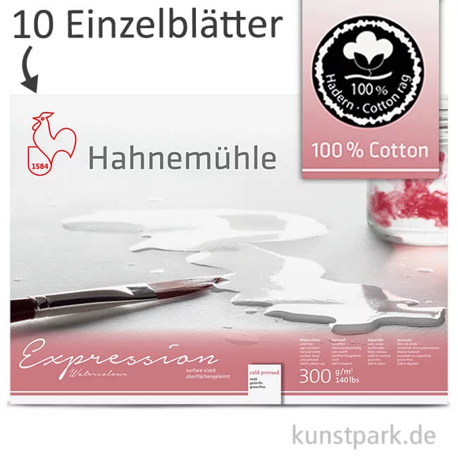 Artikelbild 1 des Artikels “Hahnemühle EXPRESSION Aquarellpapier, 10 Einzelblatt, 300g - matt “