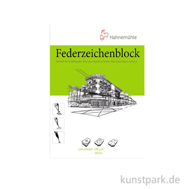 Artikelbild 1 des Artikels “Hahnemühle Federzeichenblock, 10 Blatt, 250g DIN A3“