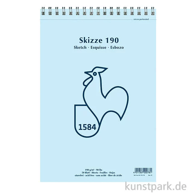 Artikelbild 1 des Artikels “Hahnemühle SKIZZE 190, 1584 Skizzenblock, 50 Blatt, 190g, spiral “