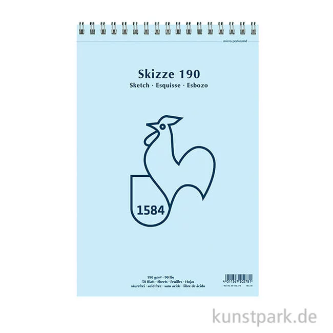 Artikelbild 1 des Artikels “Hahnemühle SKIZZE 190, 1584 Skizzenblock, 50 Blatt, 190g, spiral DIN A2“