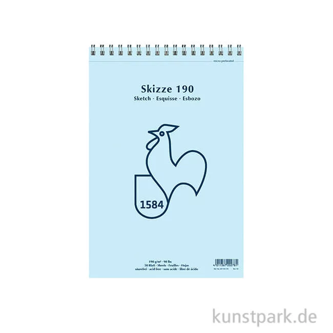 Artikelbild 1 des Artikels “Hahnemühle SKIZZE 190, 1584 Skizzenblock, 50 Blatt, 190g, spiral DIN A3“