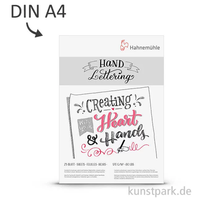 Artikelbild 1 des Artikels “Hahnemühle HANDLETTERING Block, 25 Blatt, 170g DIN A4“