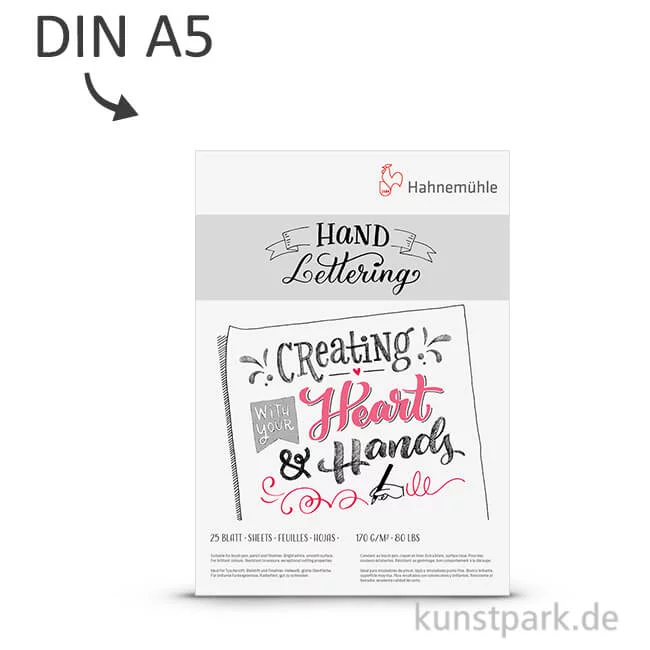 Artikelbild 1 des Artikels “Hahnemühle HANDLETTERING Block, 25 Blatt, 170g DIN A5“