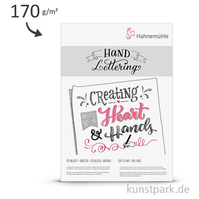 Artikelbild 1 des Artikels “Hahnemühle HANDLETTERING Block, 25 Blatt, 170g “