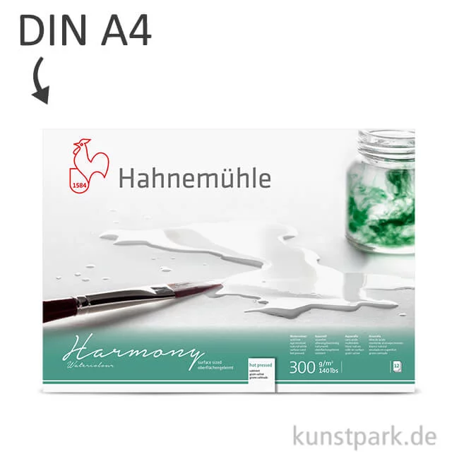 Artikelbild 1 des Artikels “Hahnemühle HARMONY Aquarell Papier, 12 Blatt, 300g - satiniert DIN A4“