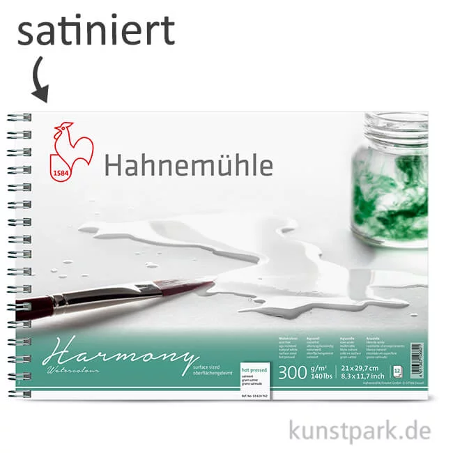 Artikelbild 1 des Artikels “Hahnemühle HARMONY Aquarell Papier Spiralblock, 12 Blatt, 300g - satiniert “