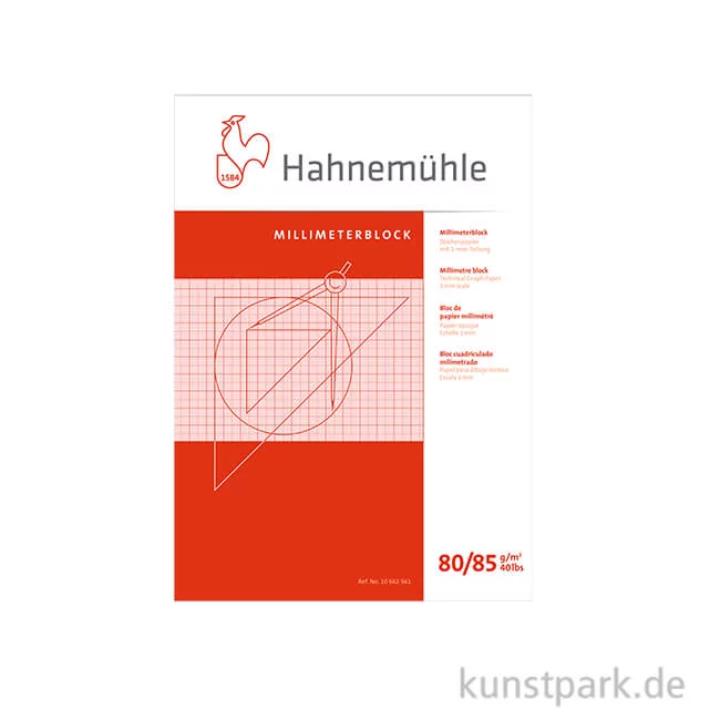 Artikelbild 1 des Artikels “Hahnemühle Millimeterblock ROT, 80g DIN A3 (50 Blatt)“