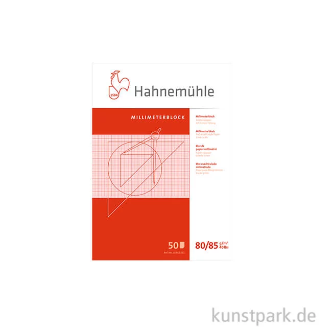 Artikelbild 1 des Artikels “Hahnemühle Millimeterblock ROT, 80g DIN A4 (50 Blatt)“