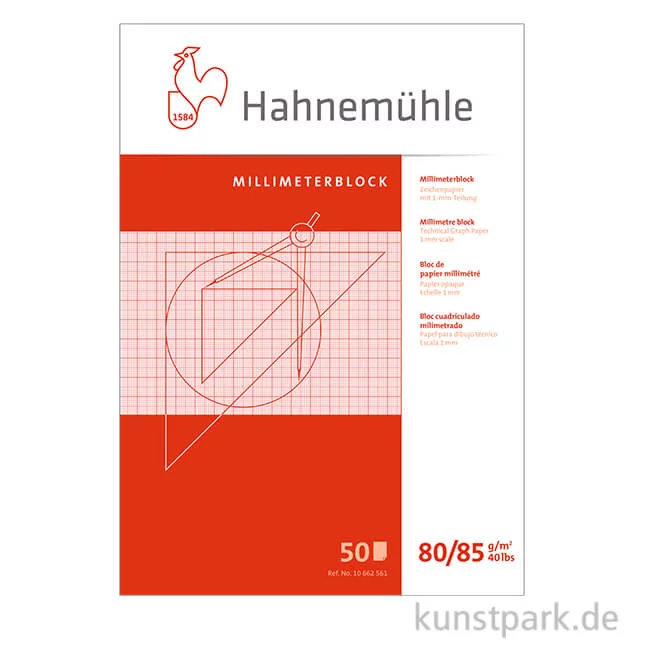 Artikelbild 1 des Artikels “Hahnemühle Millimeterblock ROT, 80g “