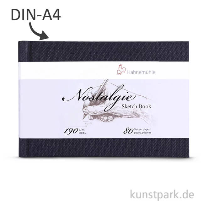 Artikelbild 1 des Artikels “Hahnemühle NOSTALGIE Skizzenbuch, 40 Blatt, 190g DIN A4 (quer)“