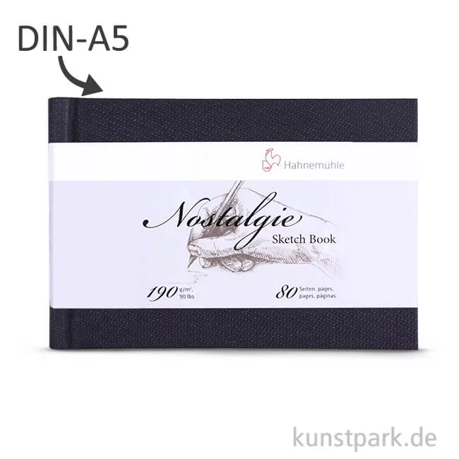 Artikelbild 1 des Artikels “Hahnemühle NOSTALGIE Skizzenbuch, 40 Blatt, 190g DIN A5 (quer)“