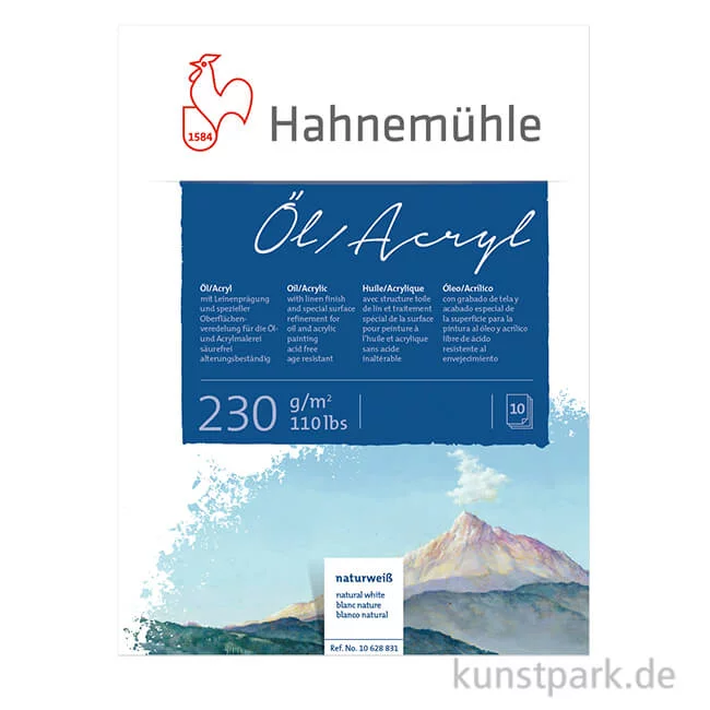 Artikelbild 1 des Artikels “Hahnemühle Öl- und Acryl Malblock, 10 Blatt, 230g “