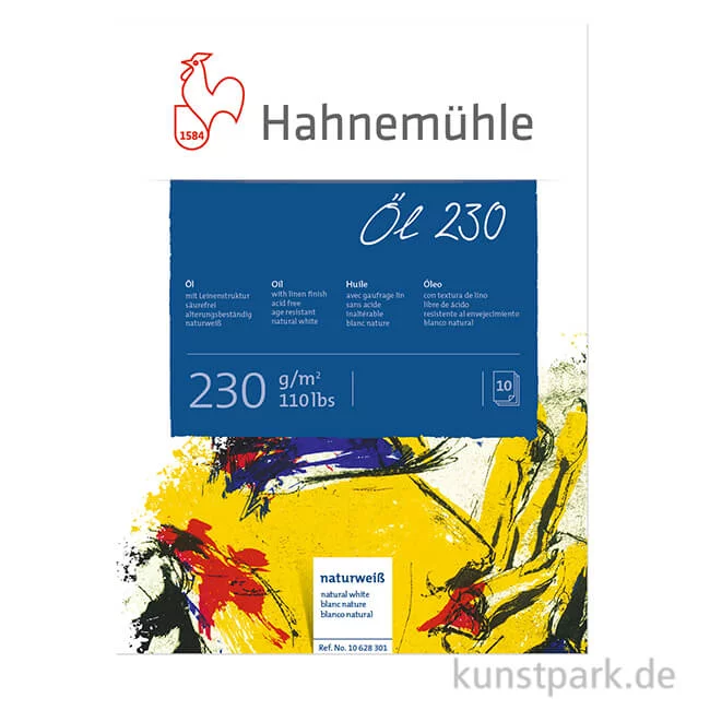 Artikelbild 1 des Artikels “Hahnemühle Öl- und Acryl Malkarton, 10 Blatt, 230g, Leinenprägung “