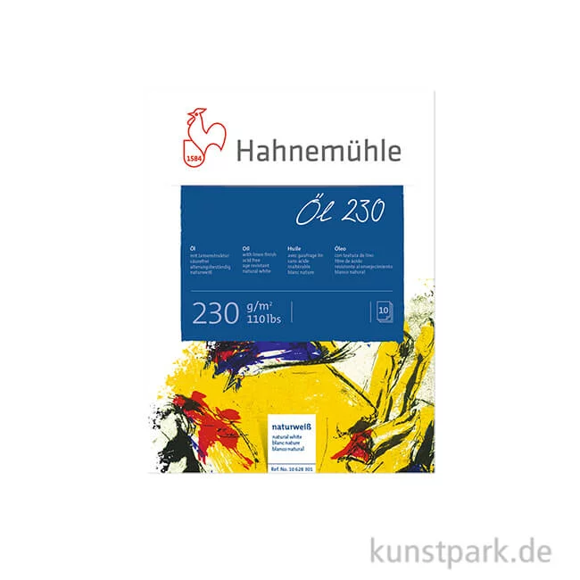 Artikelbild 1 des Artikels “Hahnemühle Öl- und Acryl Malkarton, 10 Blatt, 230g, Leinenprägung 30 x 40 cm“