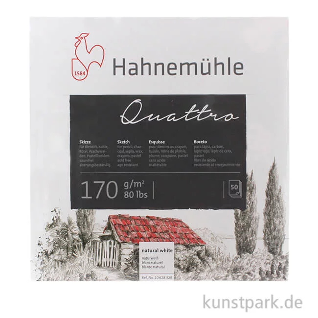 Artikelbild 1 des Artikels “Hahnemühle QUATTRO Skizzenblock, 50 Blatt, 170g 30 x 30 cm“