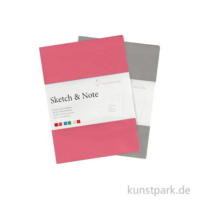 Artikelbild 1 des Artikels “Hahnemühle SKETCH & NOTE, 20 Blatt, 125g, 2 Booklets, Grey-Pink DIN A5“