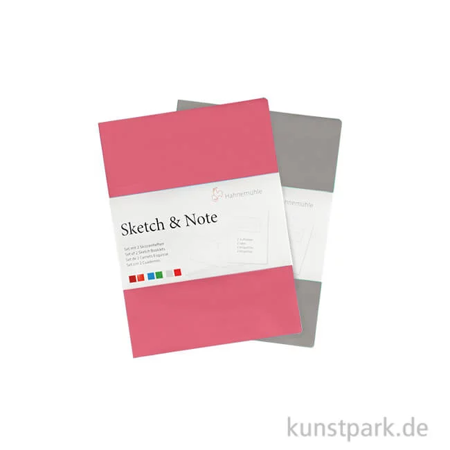 Artikelbild 1 des Artikels “Hahnemühle SKETCH & NOTE, 20 Blatt, 125g, 2 Booklets, Grey-Pink DIN A6“