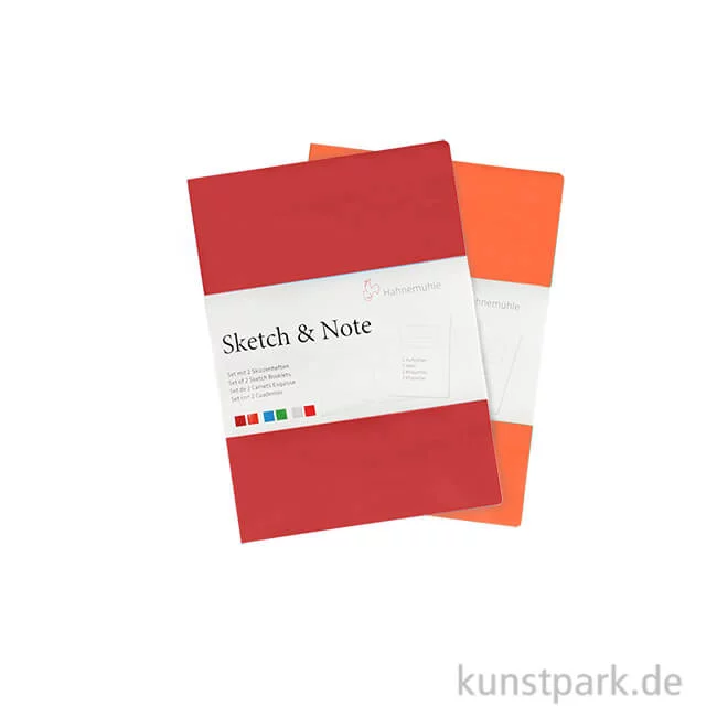 Artikelbild 1 des Artikels “Hahnemühle SKETCH & NOTE, 20 Blatt, 125g, 2 Booklets, Red DIN A5“