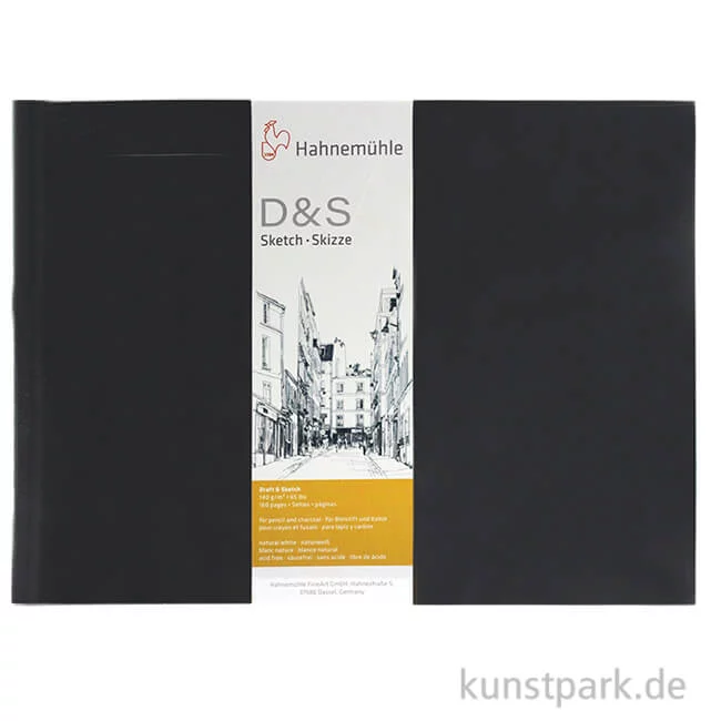 Artikelbild 1 des Artikels “Hahnemühle Skizzenbuch D&S, 140g, schwarz DIN A3 quer (80 Blatt)“