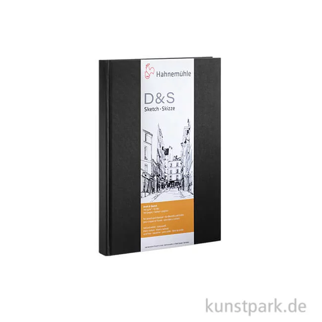 Artikelbild 1 des Artikels “Hahnemühle Skizzenbuch D&S, 140g, schwarz DIN A4 hoch (80 Blatt)“