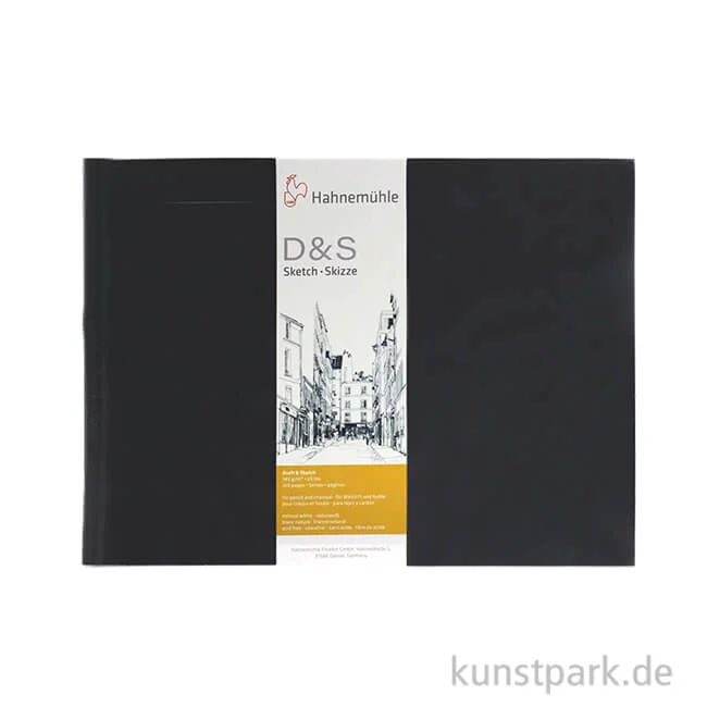 Artikelbild 1 des Artikels “Hahnemühle Skizzenbuch D&S, 140g, schwarz DIN A5 quer (80 Blatt)“